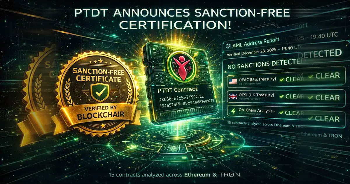 PTDT Verified Certificate - Government Sanctions Compliance